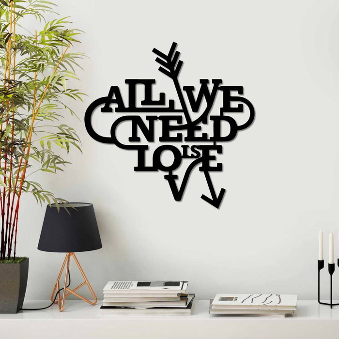 Wallity Need is Love Escultura de Pared Negra